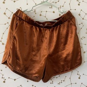 Satin copper shorts